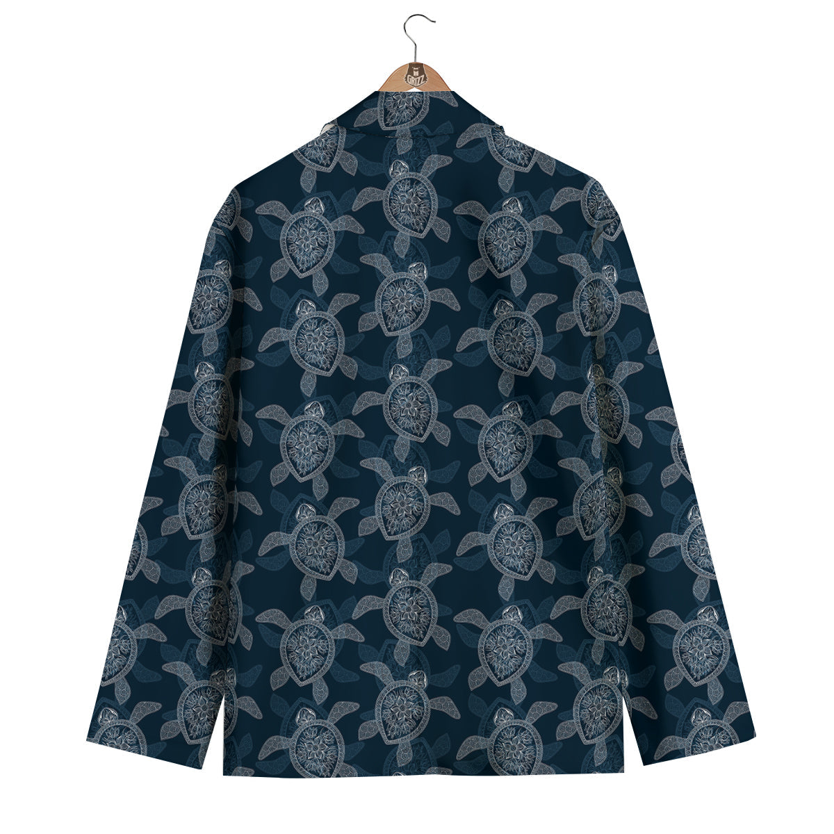 Hawaiian Blue Sea Turtle Pattern Print Men's Blazer-grizzshop