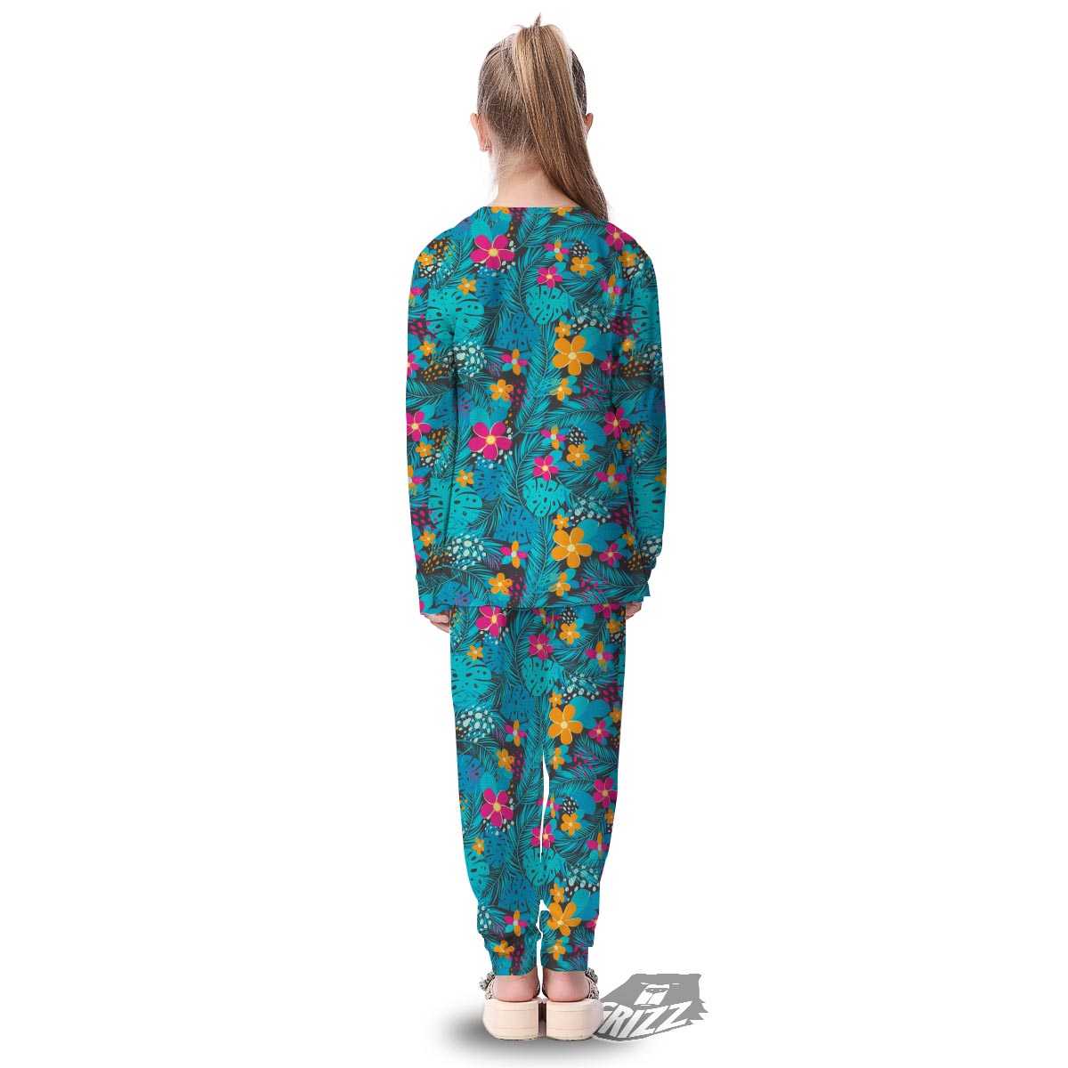 Hawaiian Exotic Tropical Print Pattern Kid's Pajamas-grizzshop