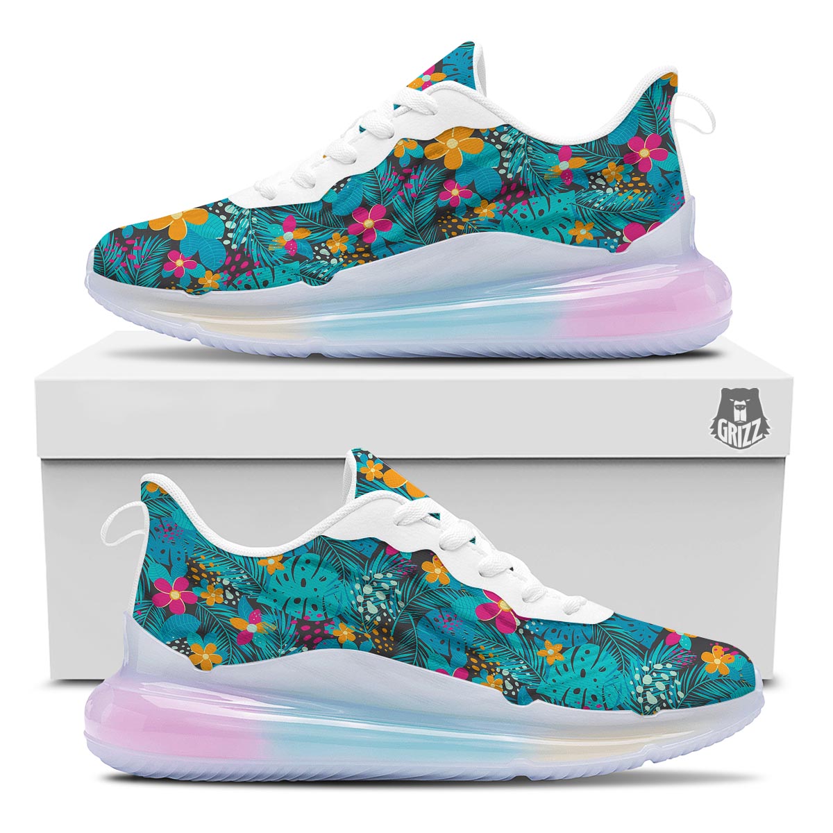 Hawaiian Exotic Tropical Print Pattern Running Sneakers-grizzshop