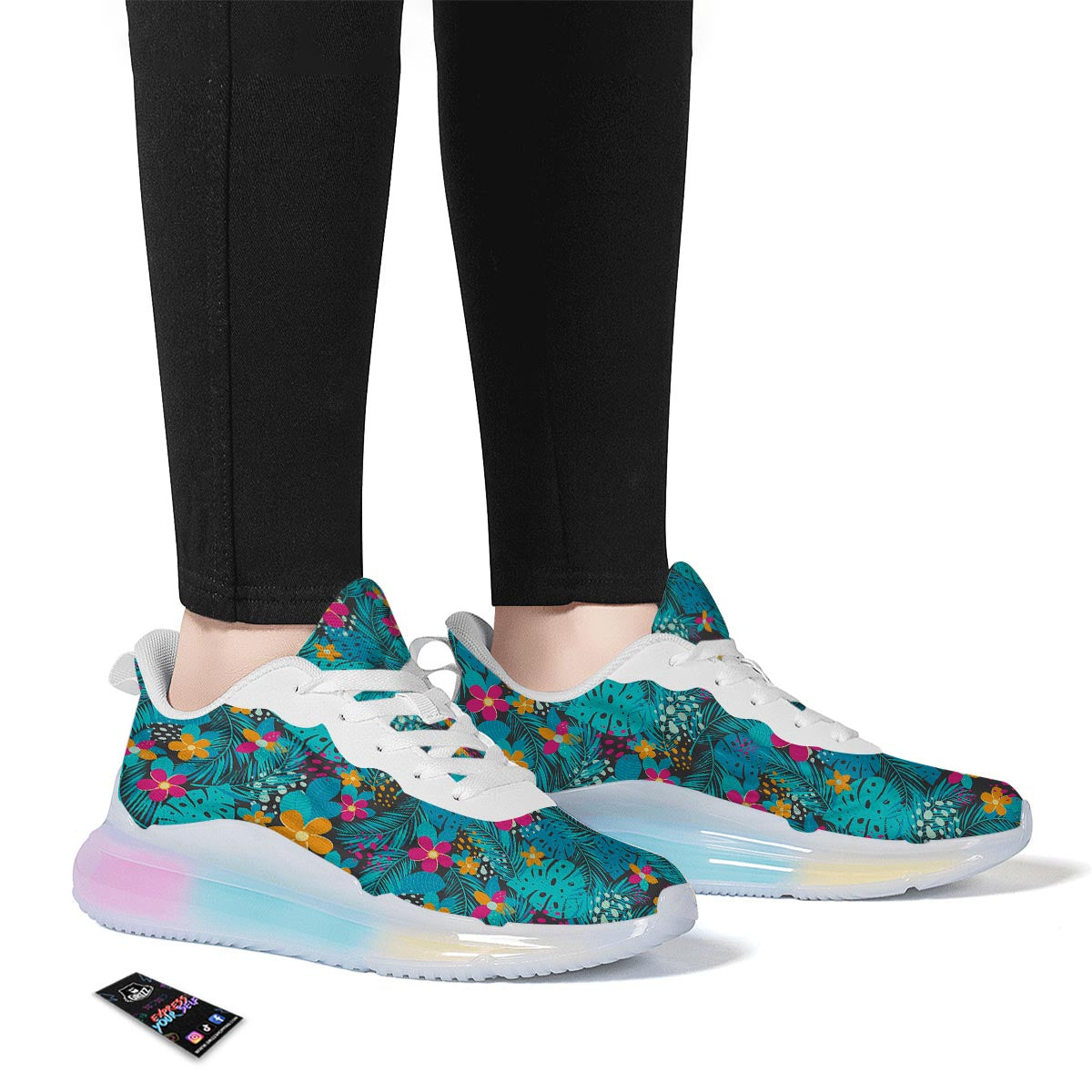 Hawaiian Exotic Tropical Print Pattern Running Sneakers-grizzshop