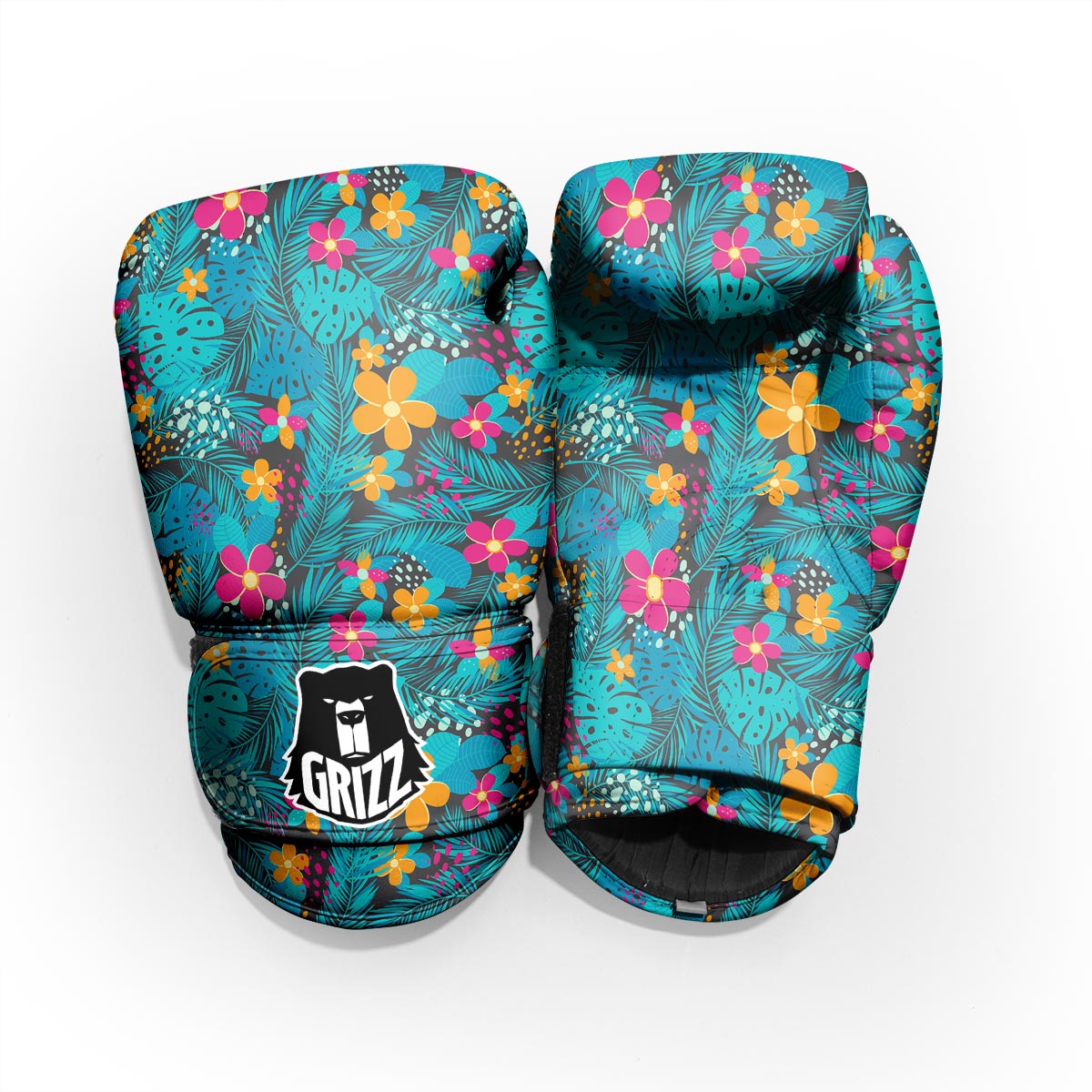 Hawaiian Exotic Tropical Print Pattern Sparring Gloves-grizzshop