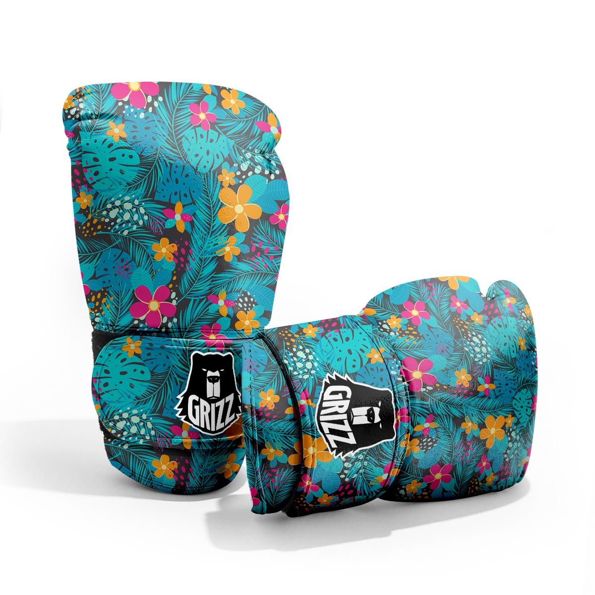 Hawaiian Exotic Tropical Print Pattern Sparring Gloves-grizzshop