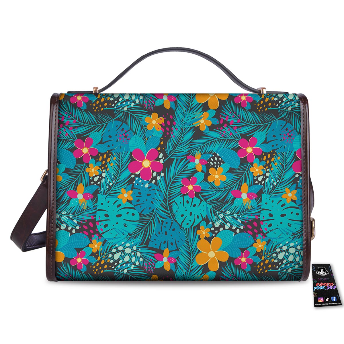 Hawaiian Exotic Tropical Print Pattern Women's Satchel Bag-grizzshop