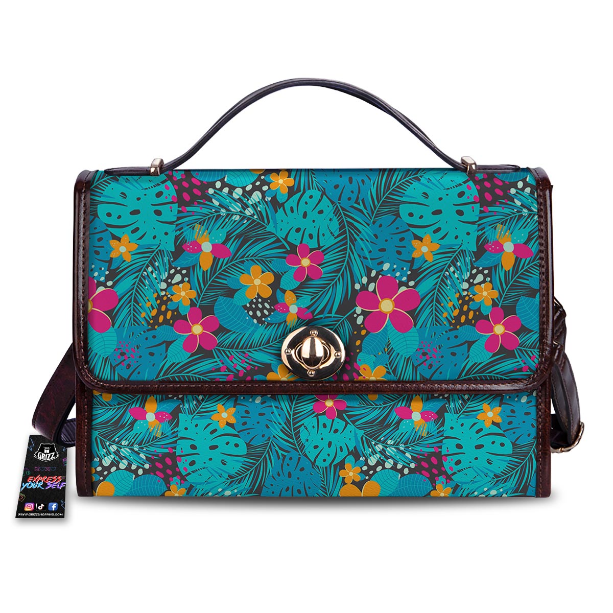 Hawaiian Exotic Tropical Print Pattern Women's Satchel Bag-grizzshop
