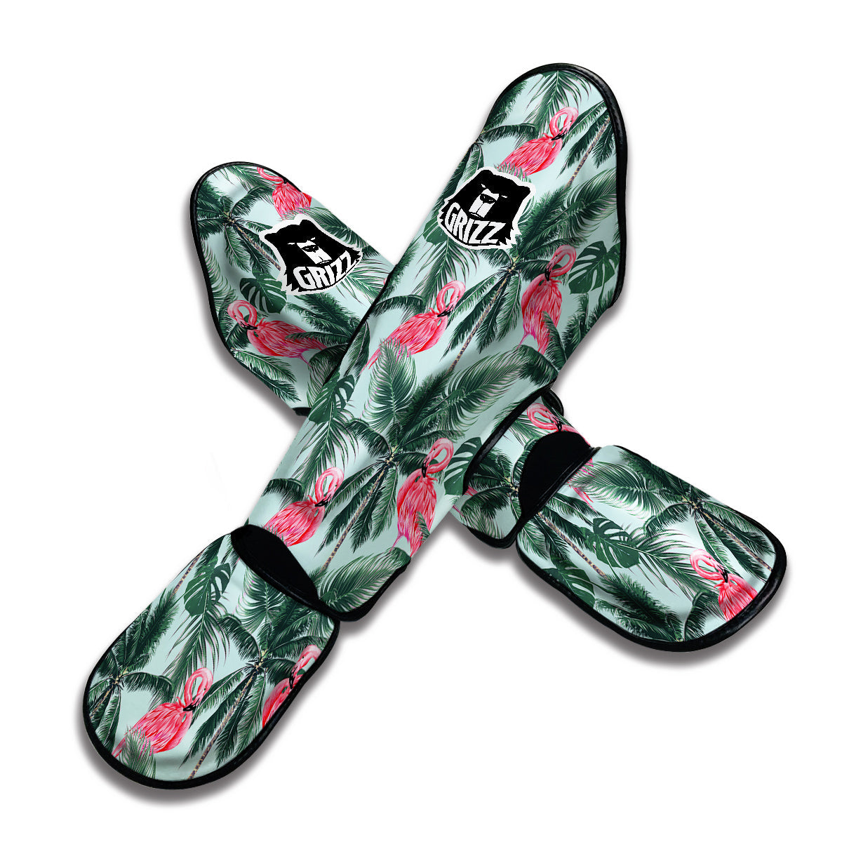 Hawaiian Flamingo Muay Thai Shin Guards-grizzshop