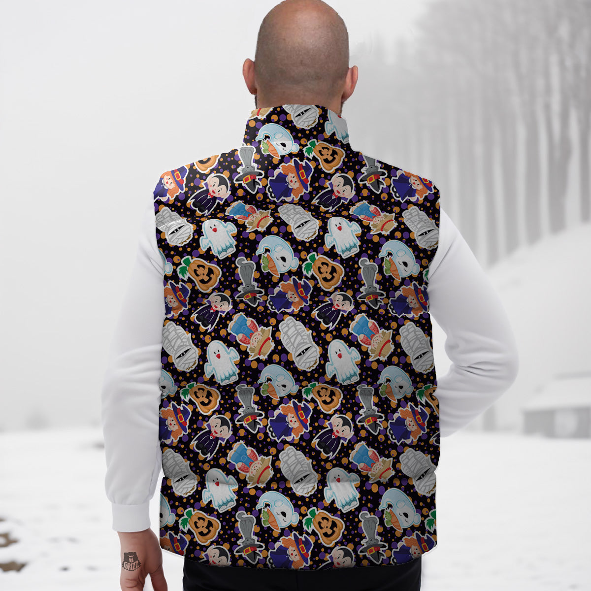 Hawaiian Floral Tropical Flower Hibiscus Palm Leaves Pattern Print Down Vest