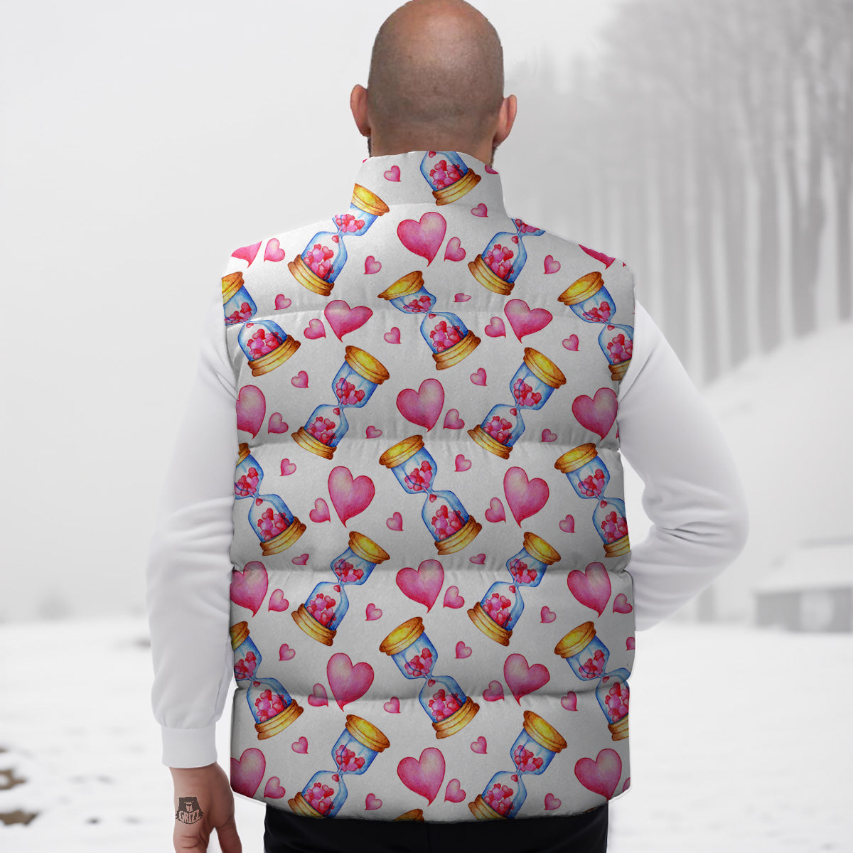 Hawaiian Floral Tropical Flower Red Hibiscus Pattern Print Down Vest