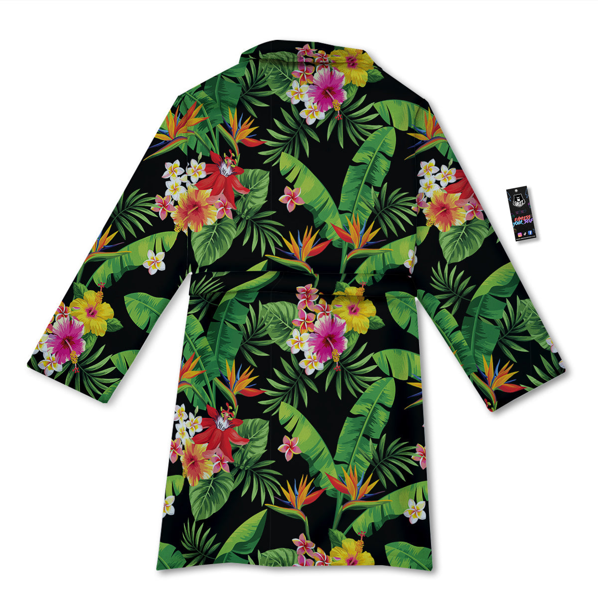 Hawaiian Flower And Tropical Leaf Print Pattern Bathrobe-grizzshop