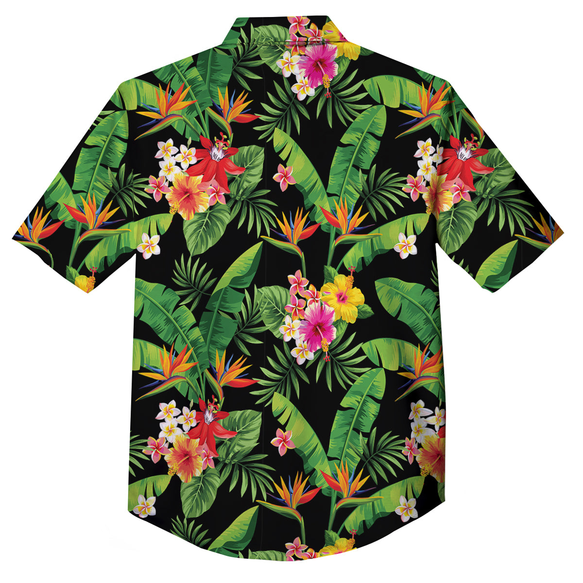 Hawaiian Flower And Tropical Leaf Print Pattern Button Up Shirt-grizzshop