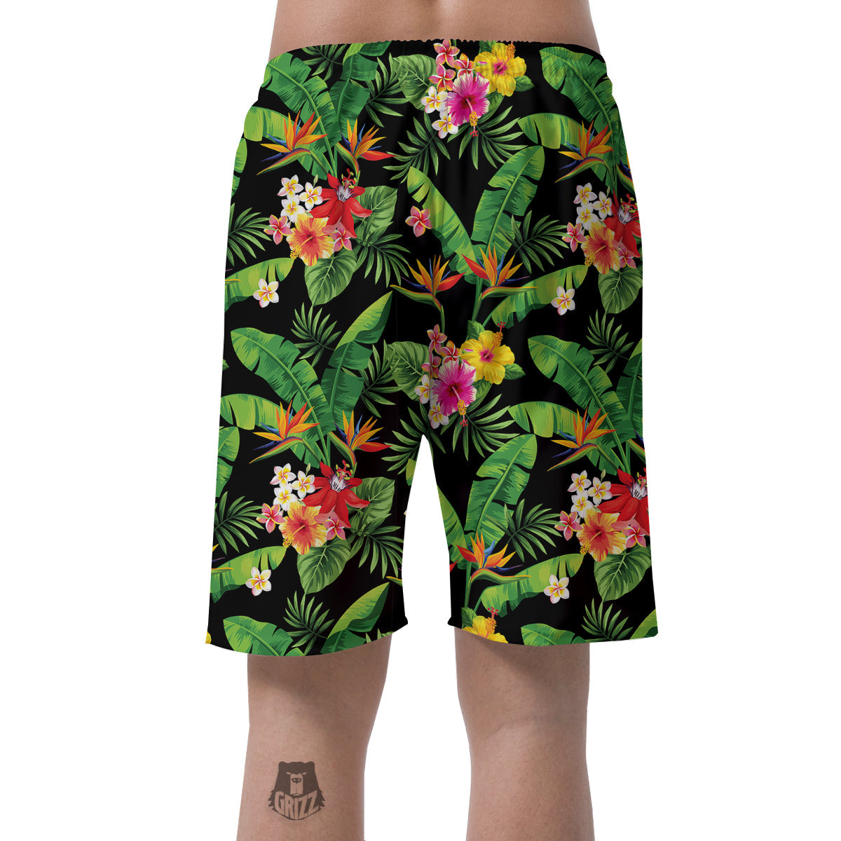 Hawaiian Flower And Tropical Leaf Print Pattern Men's Shorts-grizzshop