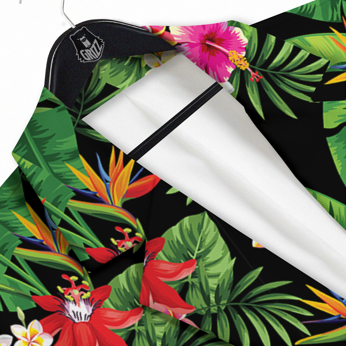 Hawaiian Flower And Tropical Leaf Print Pattern Men's Sport Coat-grizzshop