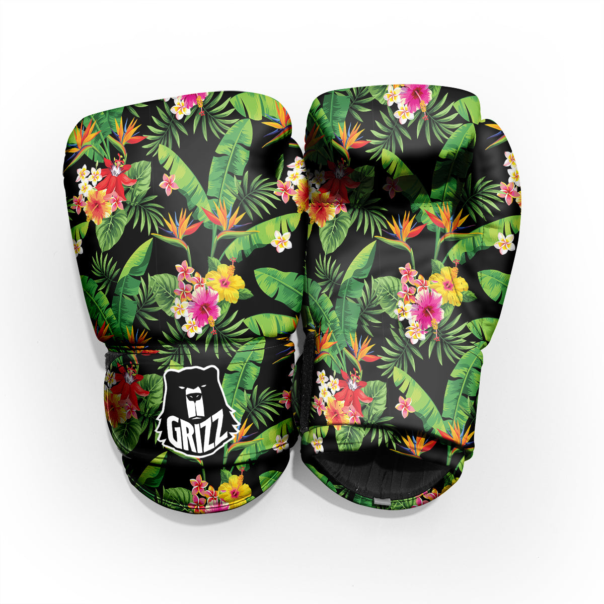 Hawaiian Flower And Tropical Leaf Print Pattern Pro Boxing Glove