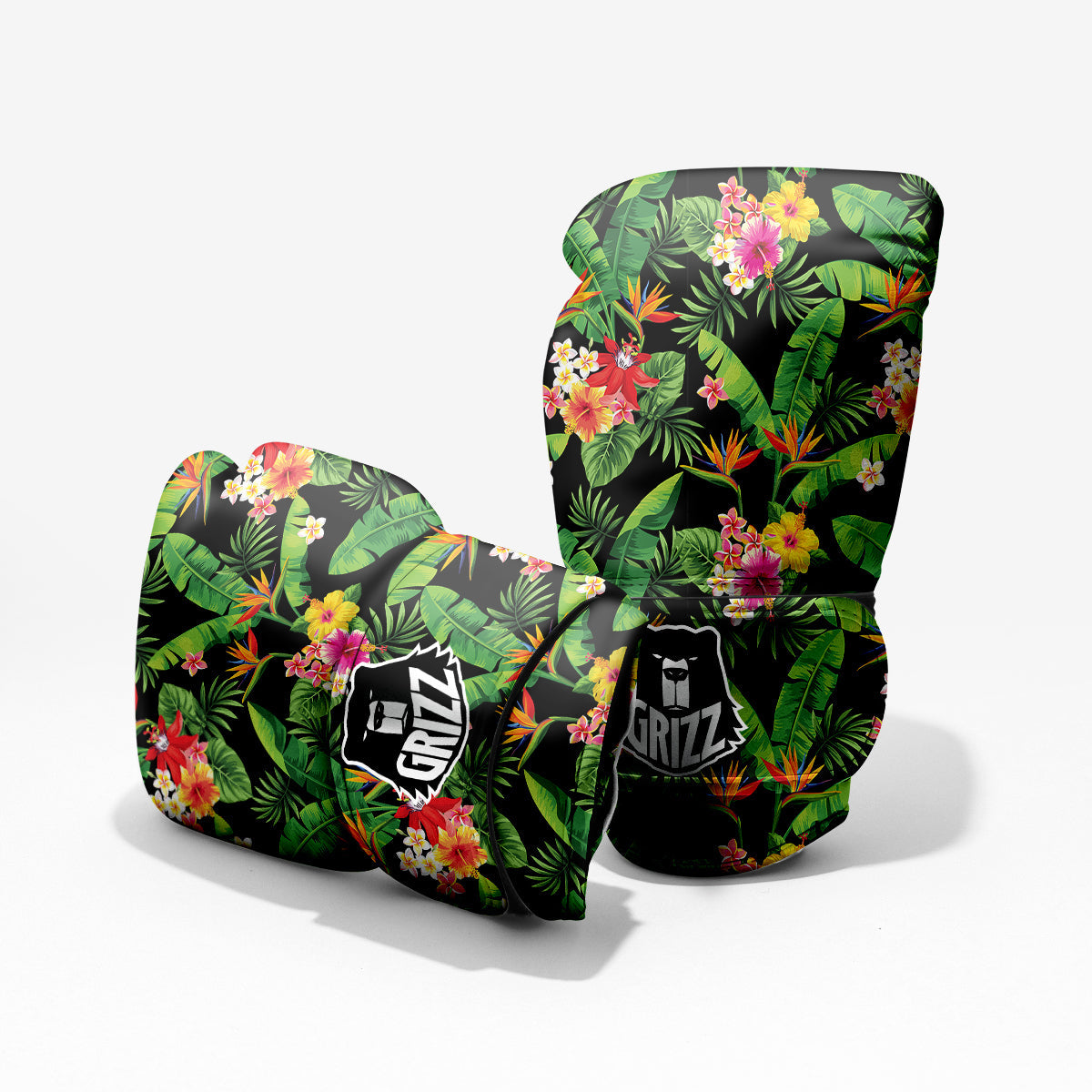 Hawaiian Flower And Tropical Leaf Print Pattern Pro Boxing Glove