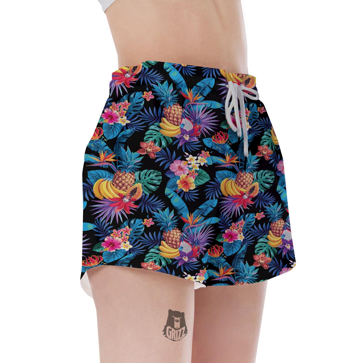 Hawaiian Fruit Tropical Print Women's Shorts-grizzshop