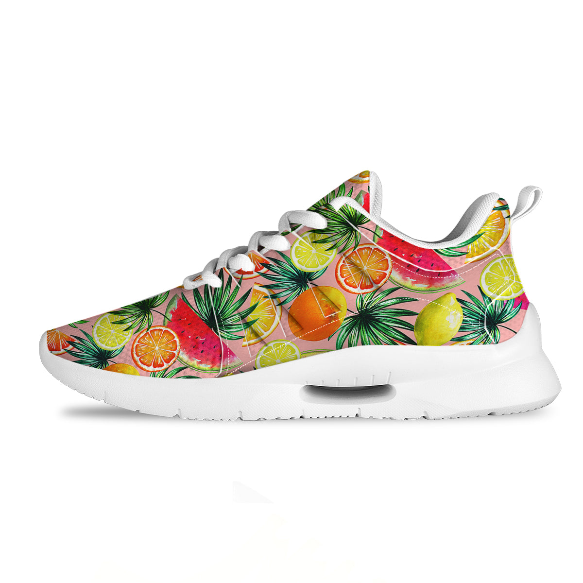 Hawaiian Fruits And Palm Tropical Print Pattern Tennis Shoes-grizzshop