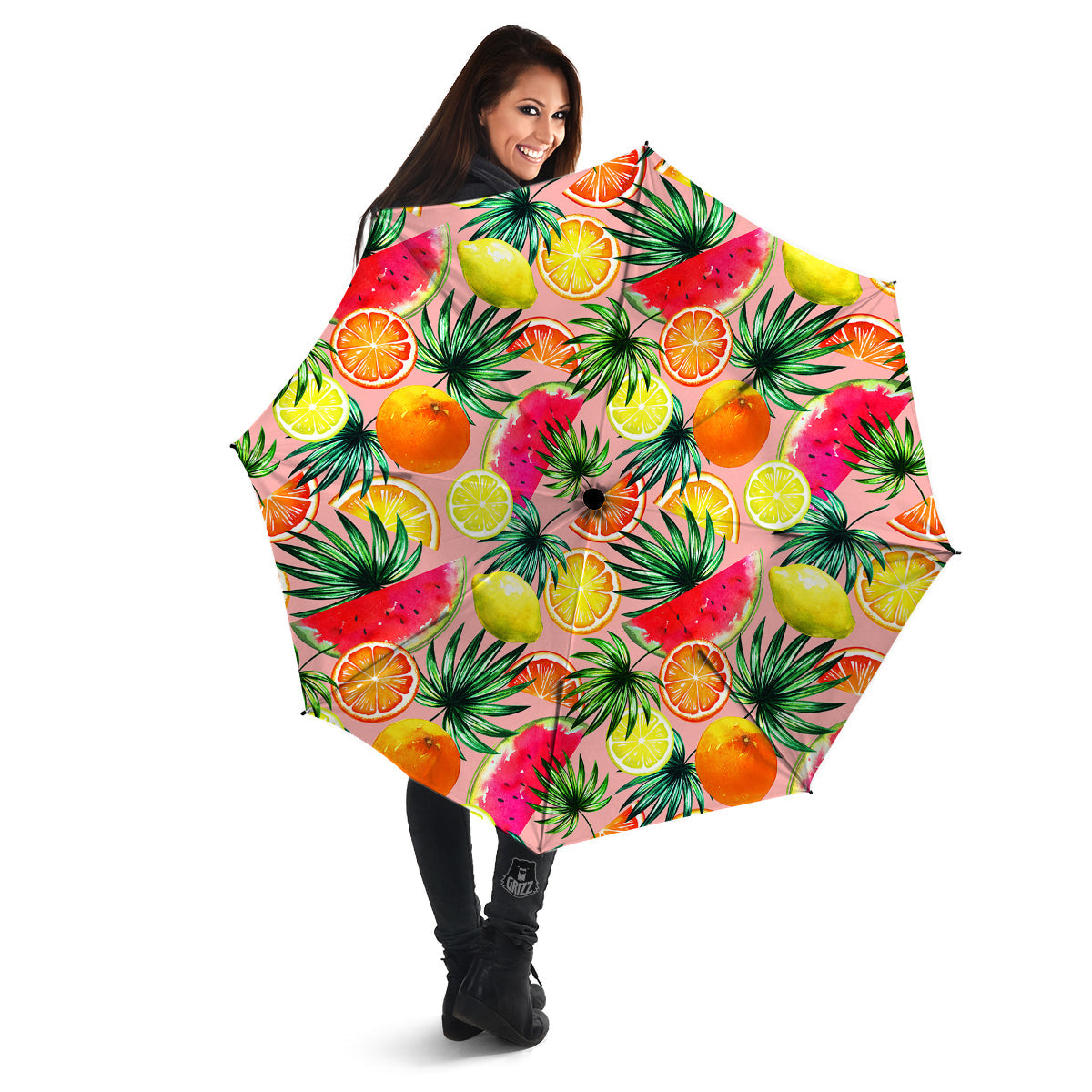 Hawaiian Fruits And Palm Tropical Print Pattern Umbrella-grizzshop