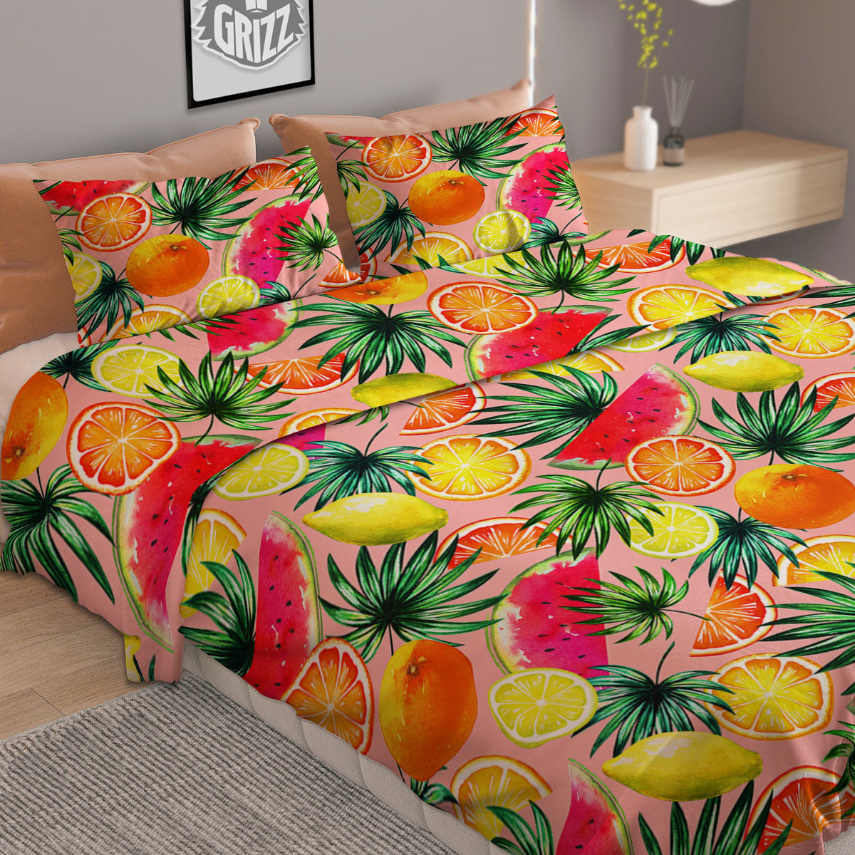 Harlequin Yellow Print Pattern Duvet Cover Bedding Set