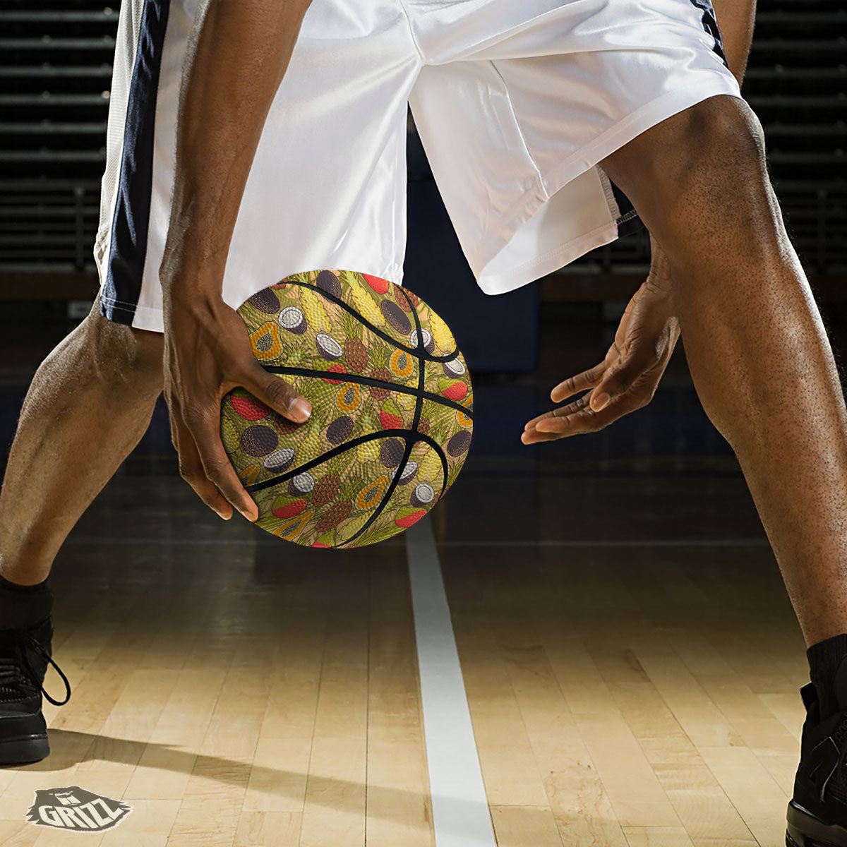 Hawaiian Fruits Tropical Print Pattern Basketball-grizzshop