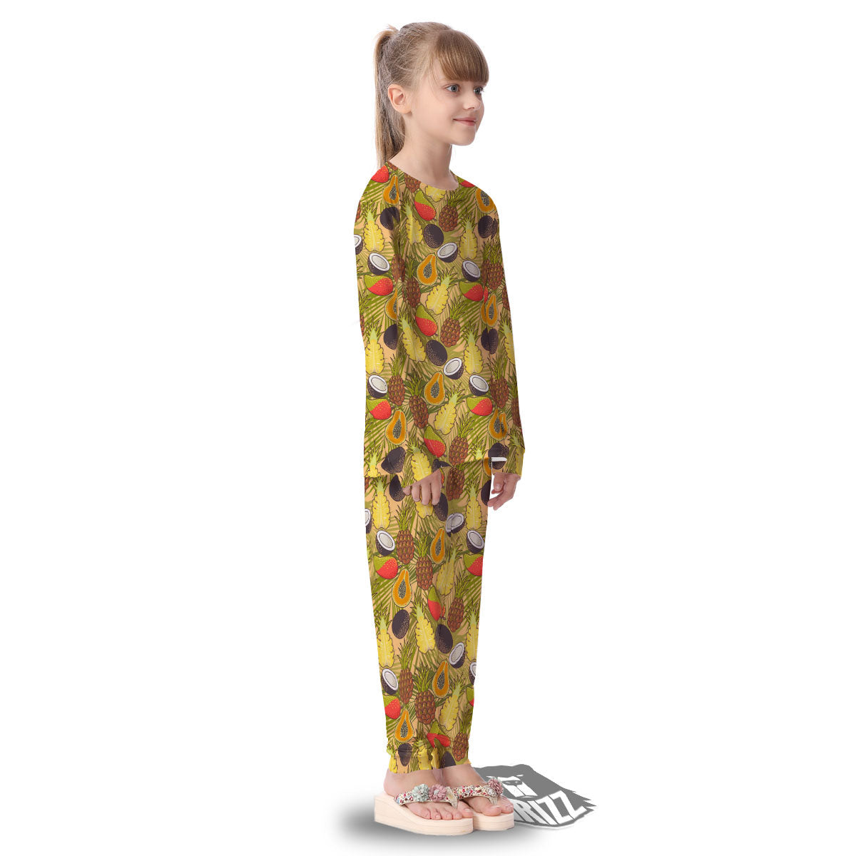 Hawaiian Fruits Tropical Print Pattern Kid's Pajamas-grizzshop