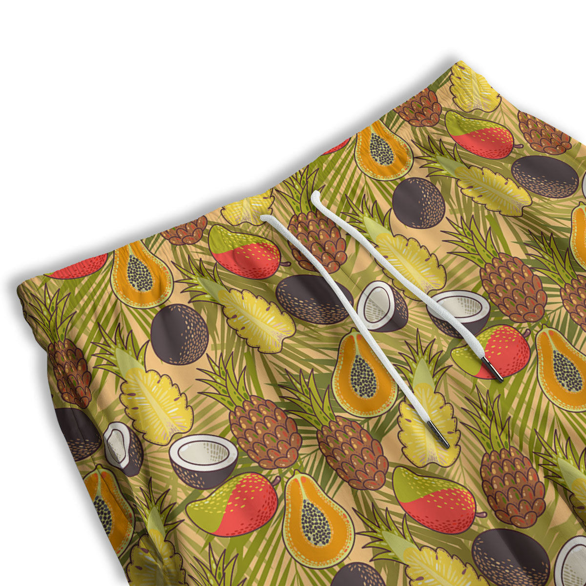 Hawaiian Fruits Tropical Print Pattern Men's Athletic Shorts
