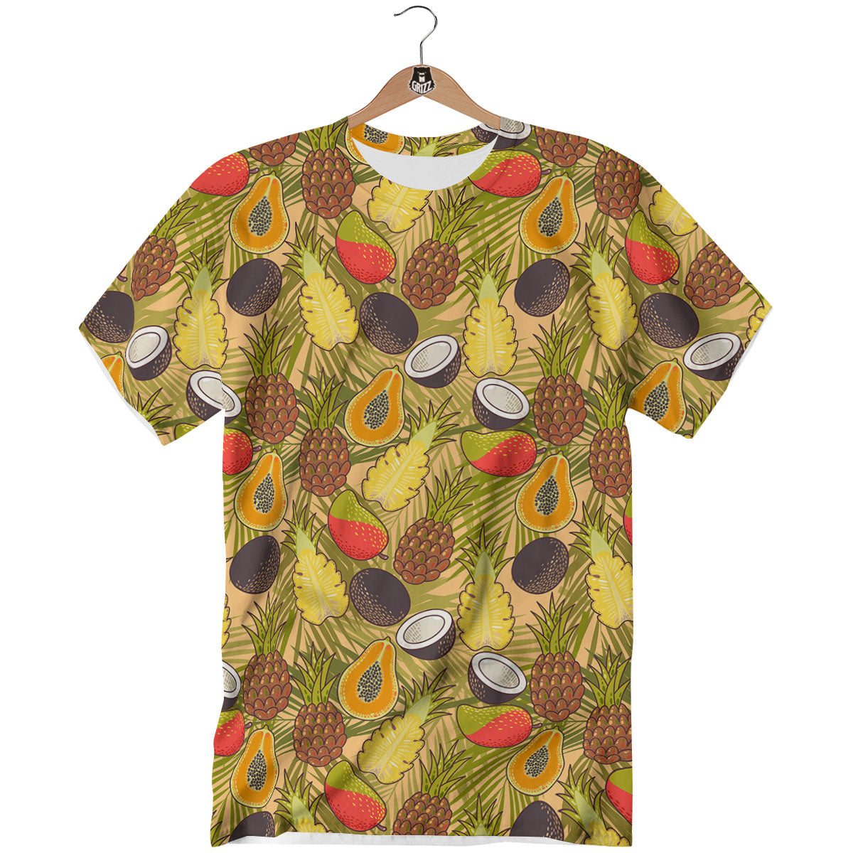 Hawaiian Fruits Tropical Print Pattern T-Shirt-grizzshop