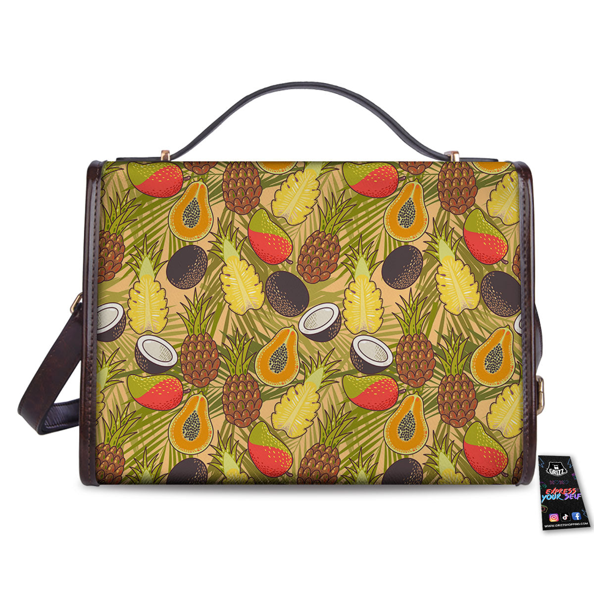 Hawaiian Fruits Tropical Print Pattern Women's Satchel Bag-grizzshop