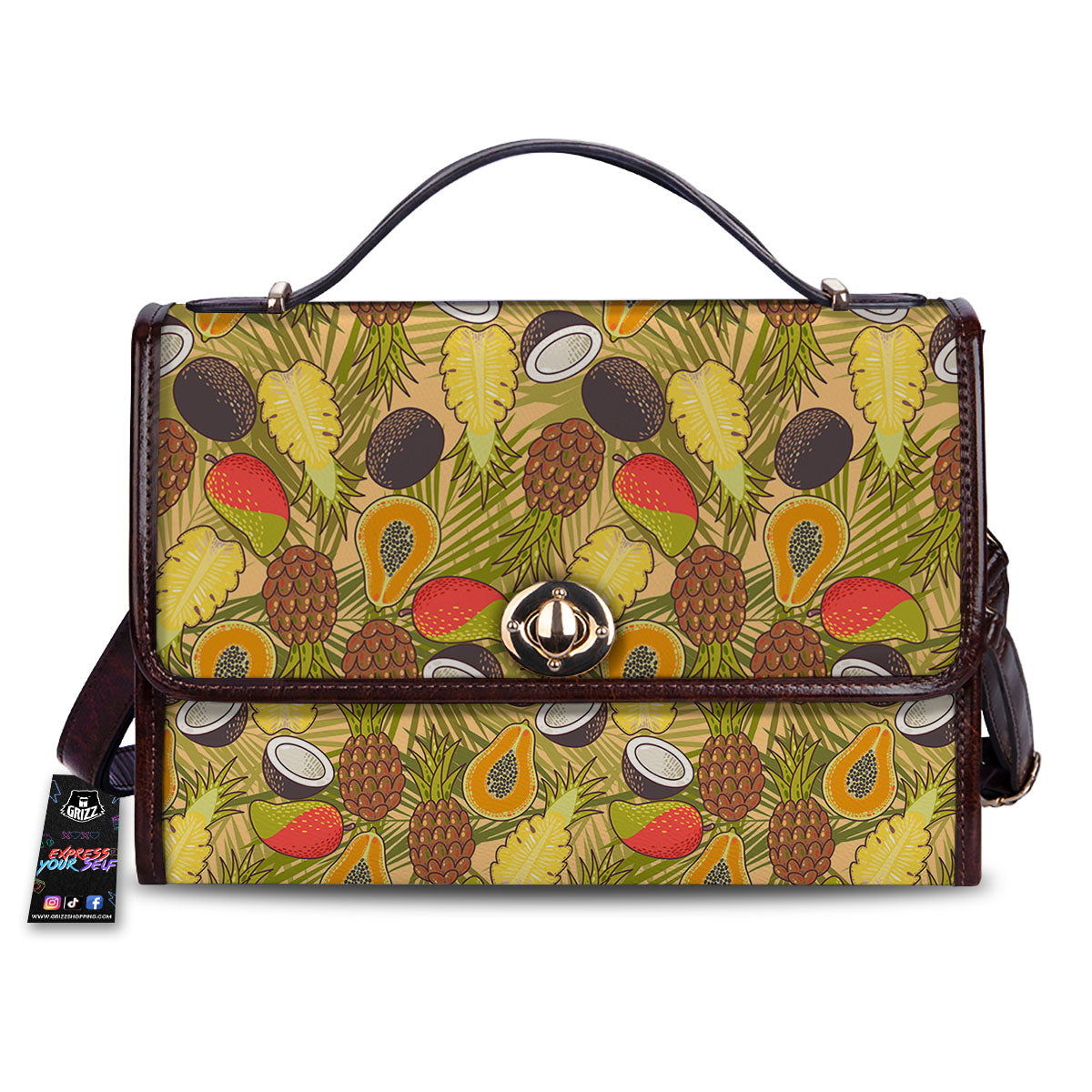 Hawaiian Fruits Tropical Print Pattern Women's Satchel Bag-grizzshop