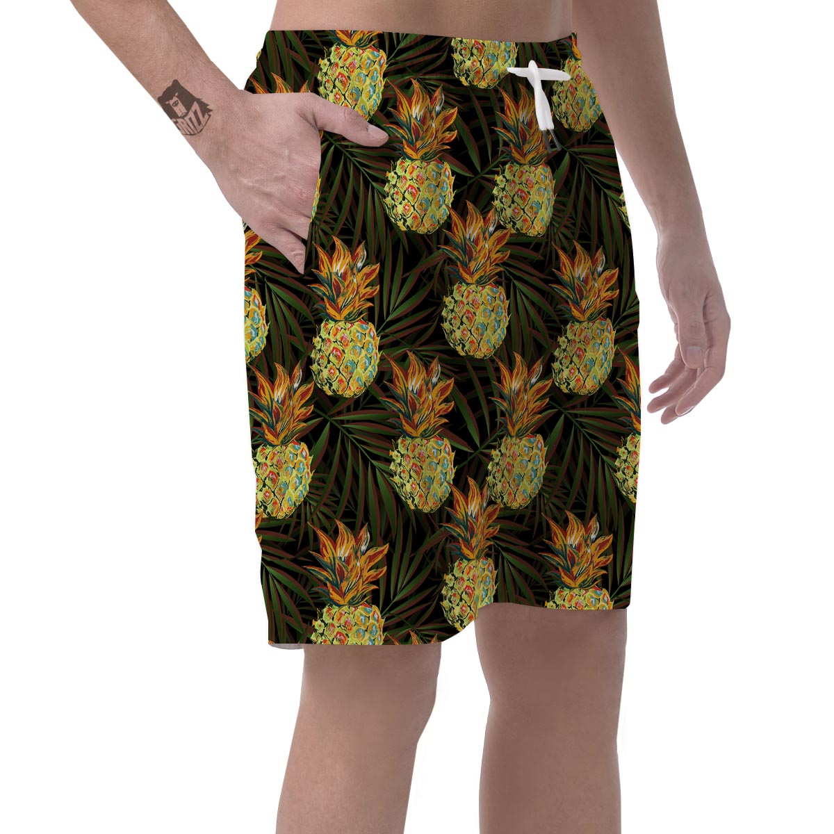 Hawaiian Golden Pineapple Edm Print Men's Shorts-grizzshop