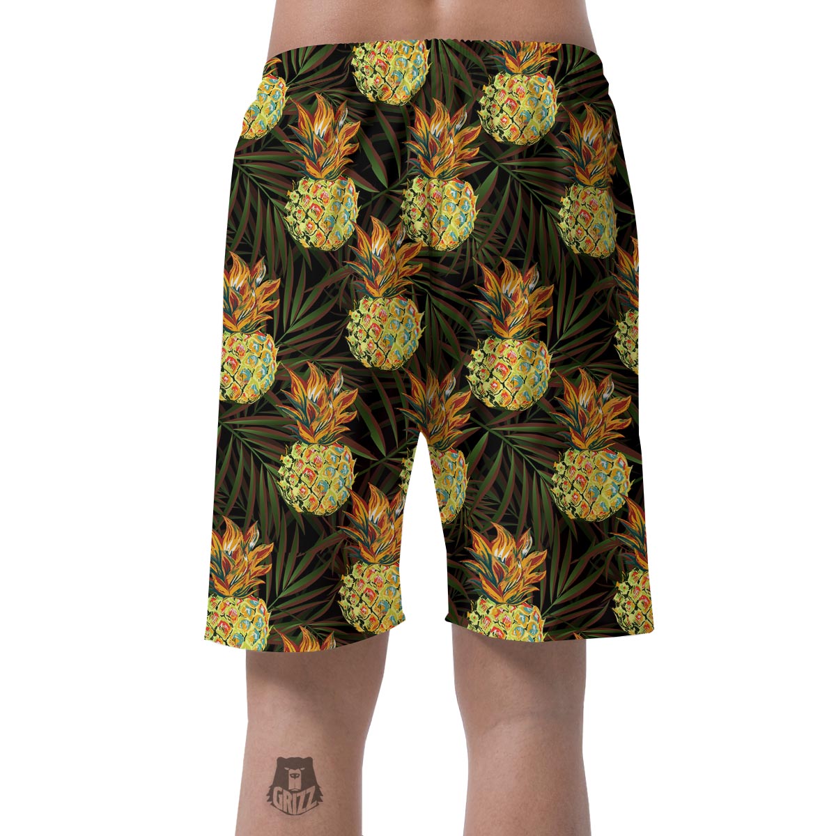 Hawaiian Golden Pineapple Edm Print Men's Shorts-grizzshop