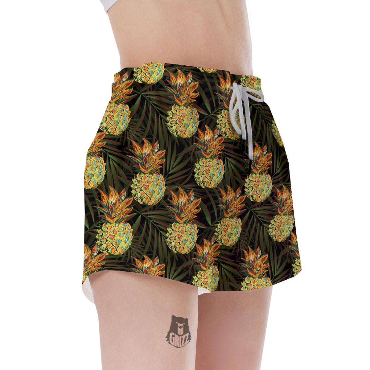 Hawaiian Golden Pineapple Edm Print Women's Shorts-grizzshop