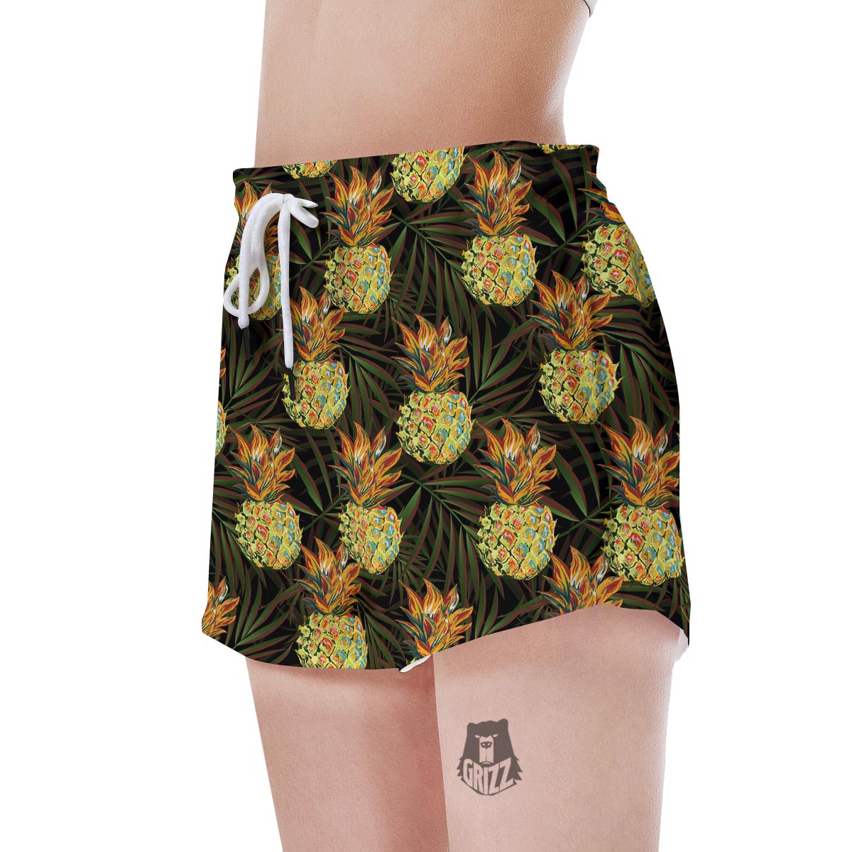 Hawaiian Golden Pineapple Edm Print Women's Shorts-grizzshop