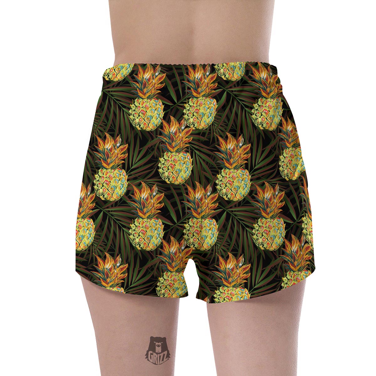 Hawaiian Golden Pineapple Edm Print Women's Shorts-grizzshop