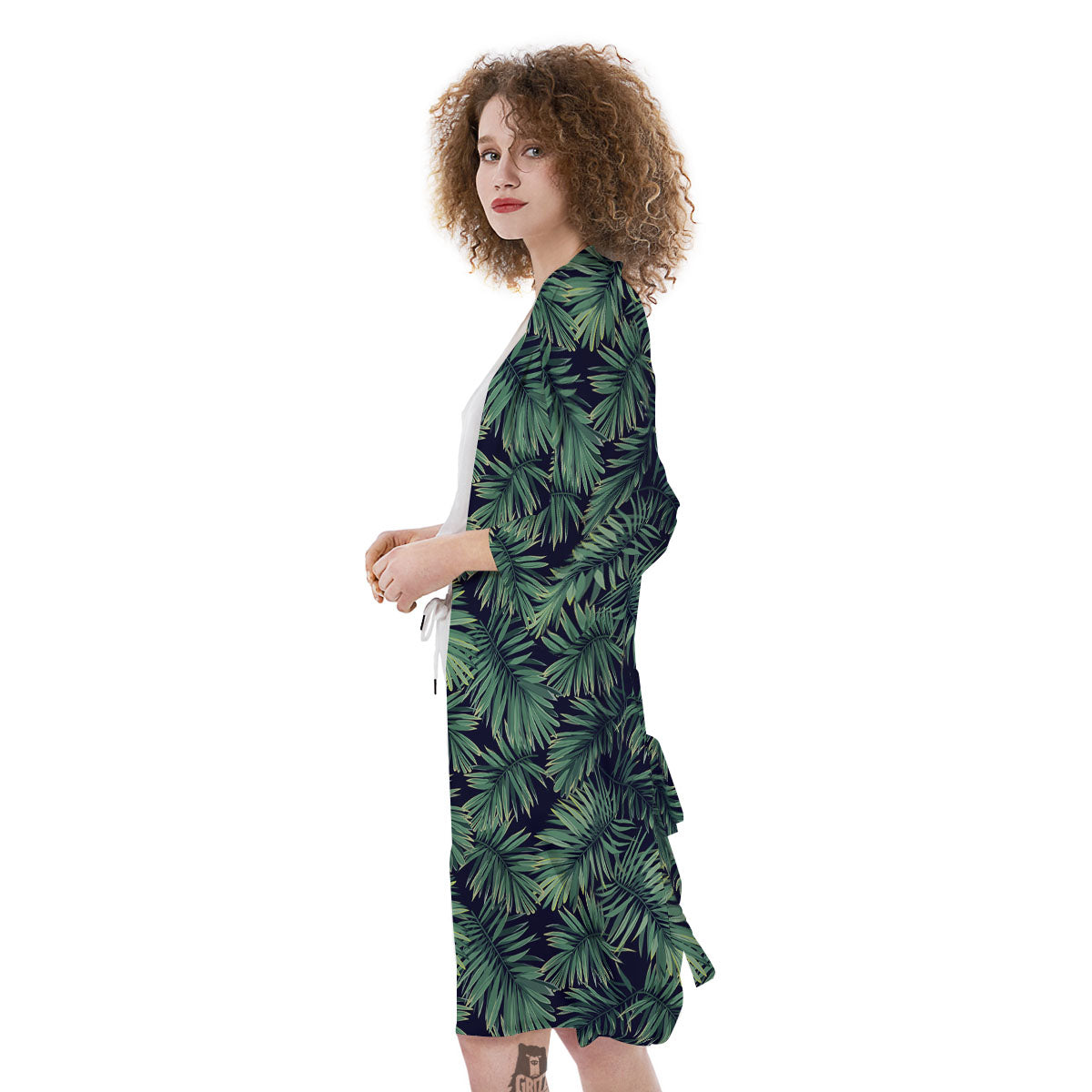 Hawaiian Leaves Tropical Print Pattern Kimono-grizzshop