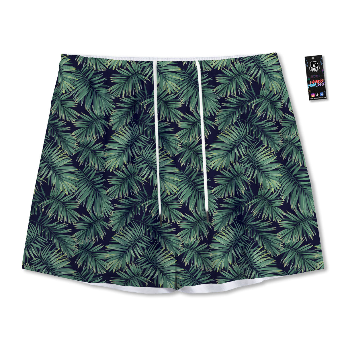 Hawaiian Leaves Tropical Print Pattern Mesh Shorts