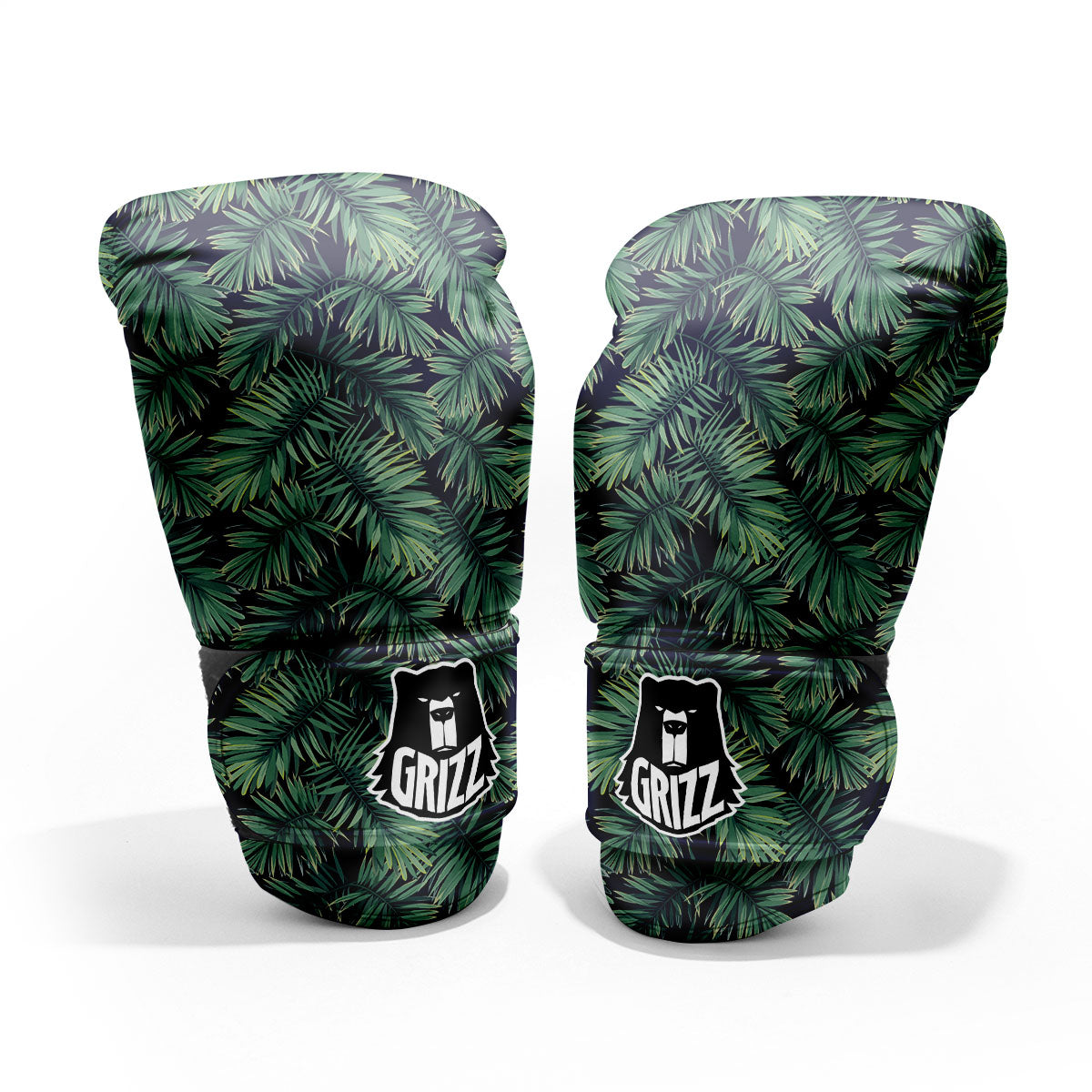 Hawaiian Leaves Tropical Print Pattern Sparring Gloves-grizzshop