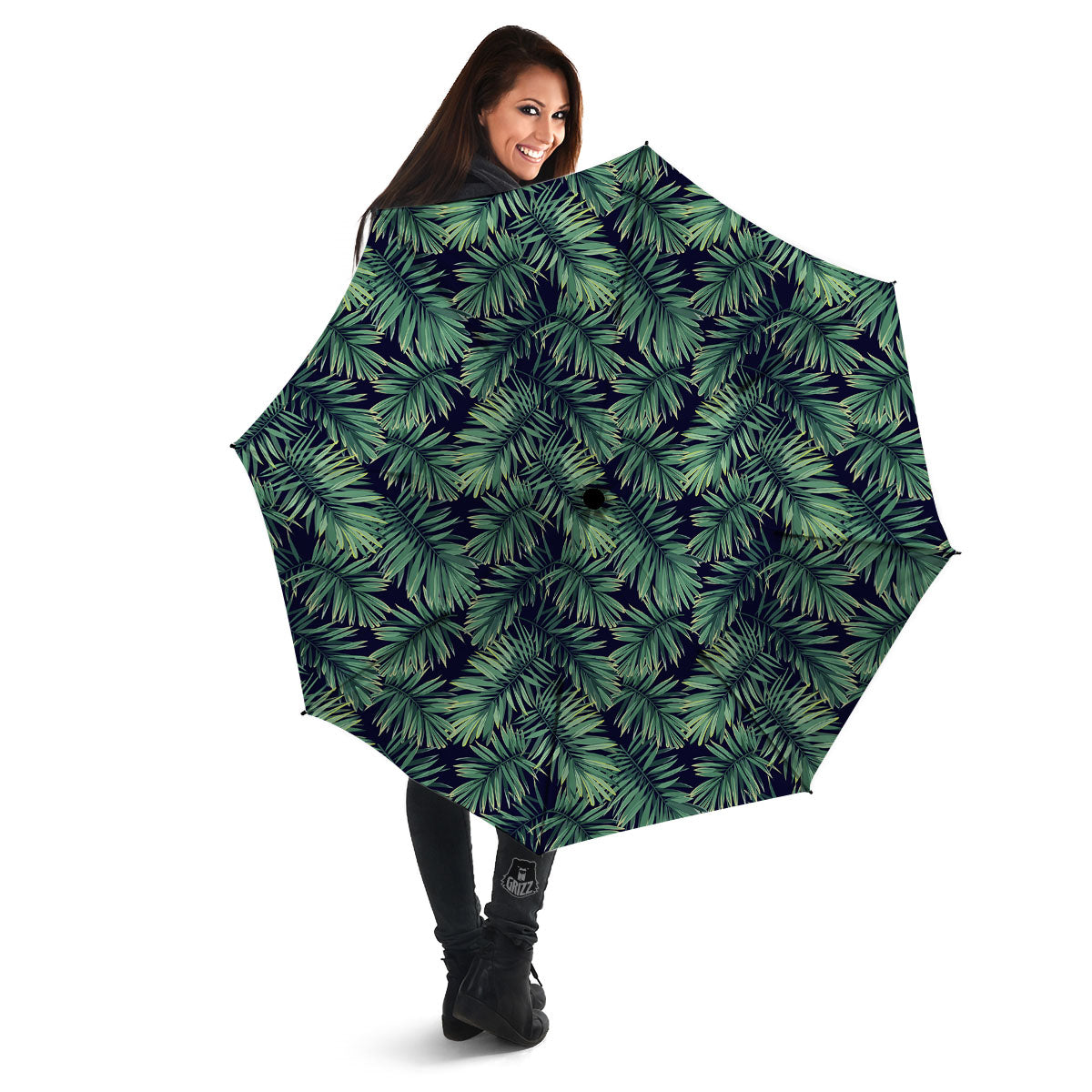 Hawaiian Leaves Tropical Print Pattern Umbrella-grizzshop
