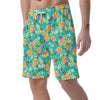 Hawaiian Pineapple Print Men's Shorts-grizzshop