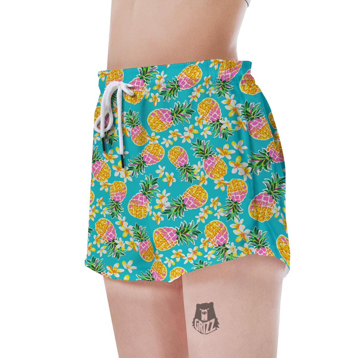 Hawaiian Pineapple Print Women's Shorts-grizzshop