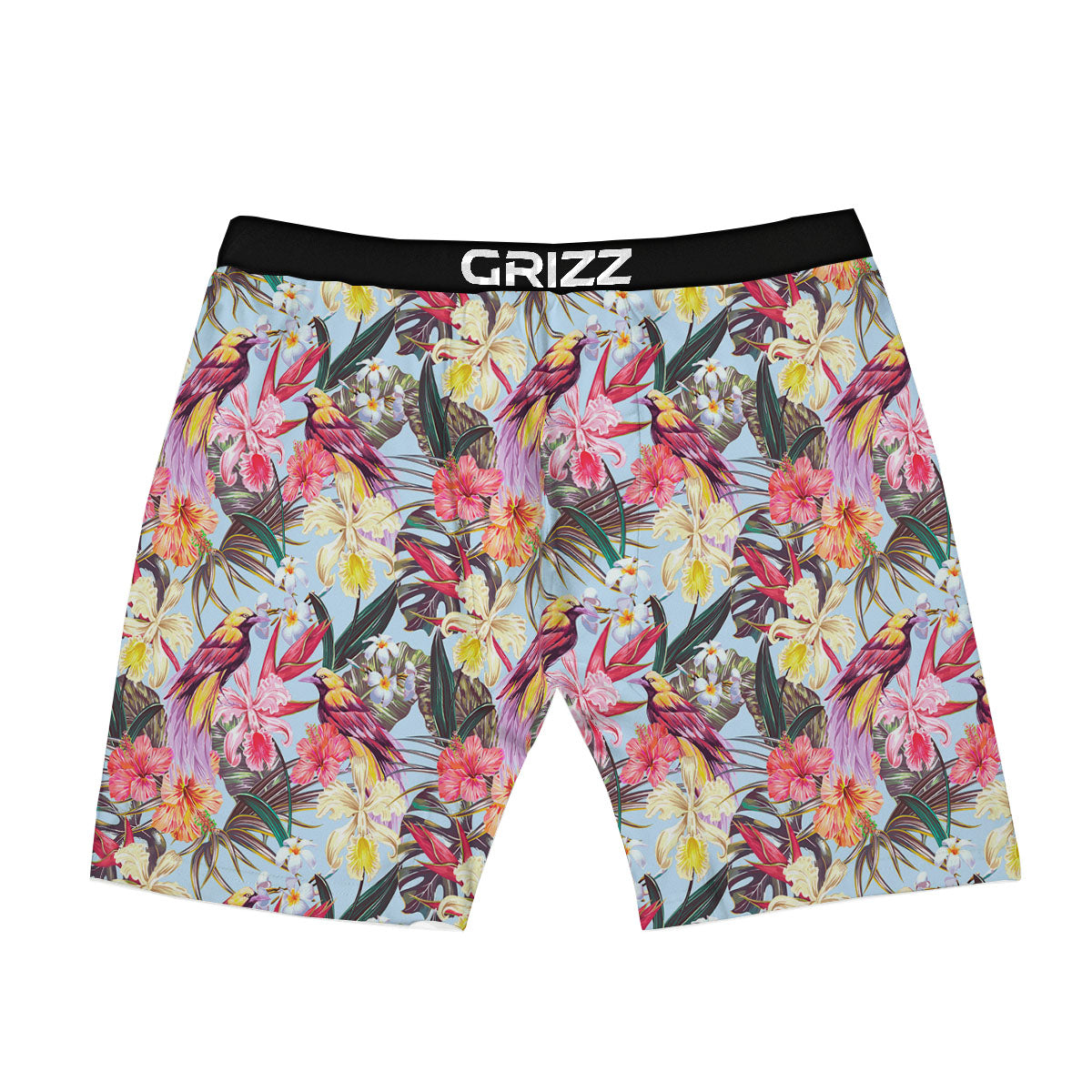 Hawaiian Pink Hibiscus Print Pattern Boxer Briefs-grizzshop