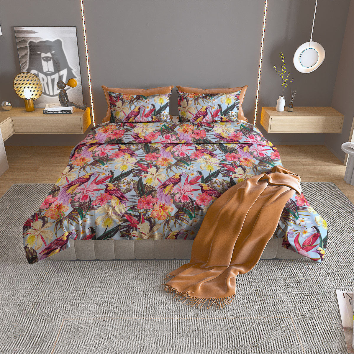 Hat Wizard Print Pattern Duvet Cover Bedding Set