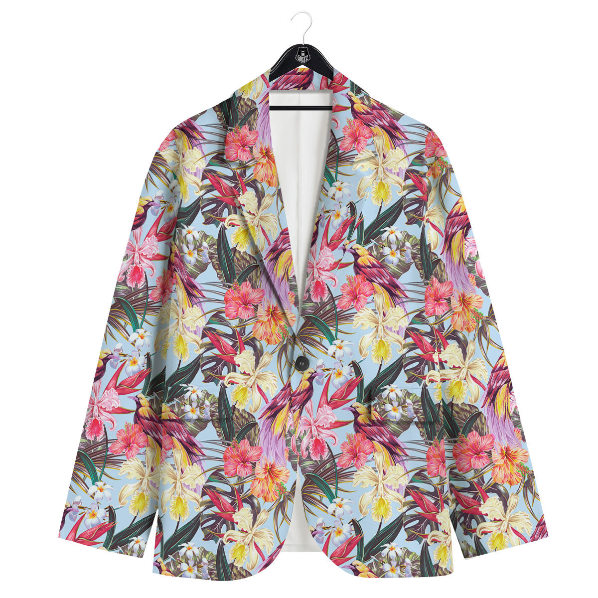 Hawaiian Pink Hibiscus Print Pattern Men's Sport Coat-grizzshop