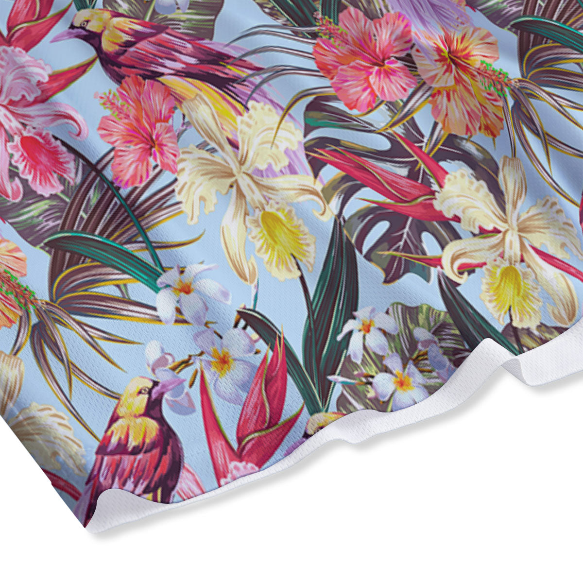 Hawaiian Pink Hibiscus Print Pattern Mesh Shorts