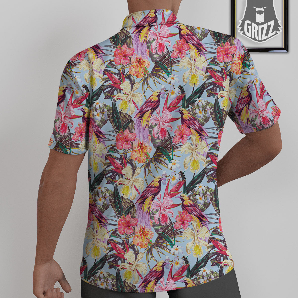 Hawaiian Pink Hibiscus Print Pattern Untucked Shirts-grizzshop