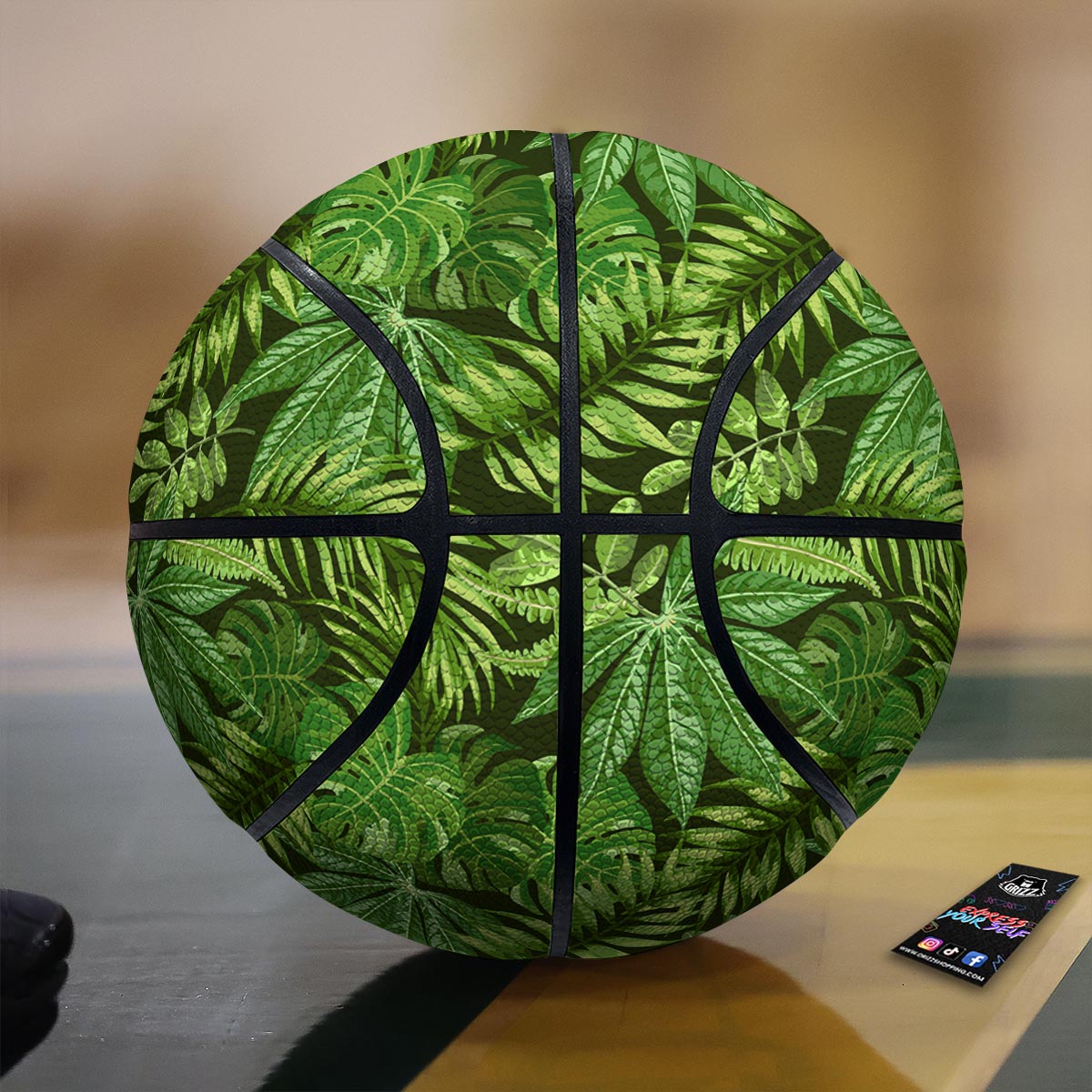 Hawaiian Summer Leaves Print Pattern Basketball