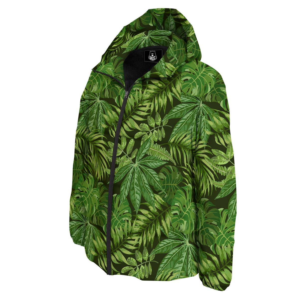 Hawaiian Summer Leaves Print Pattern Down Jacket-grizzshop