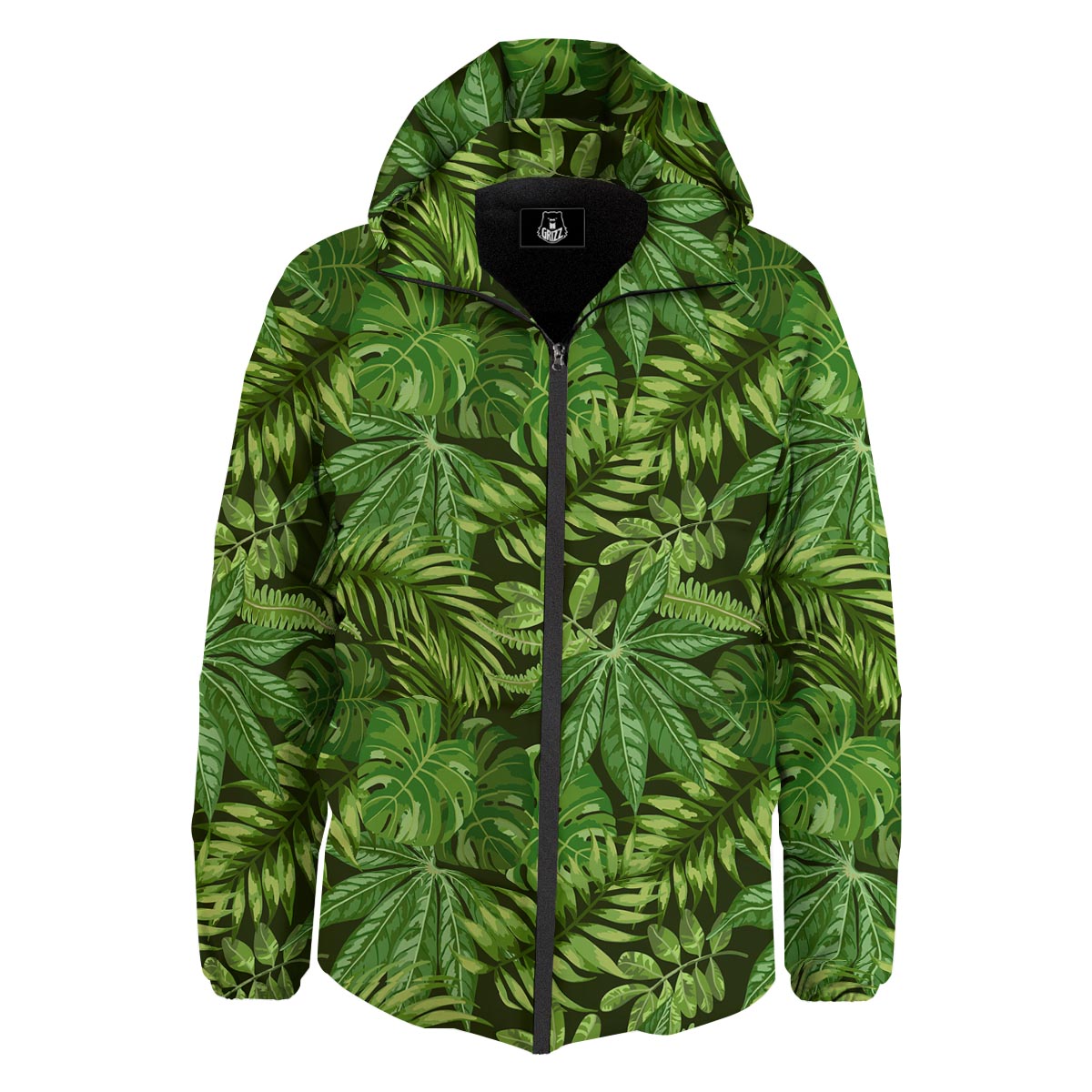 Hawaiian Summer Leaves Print Pattern Down Jacket-grizzshop