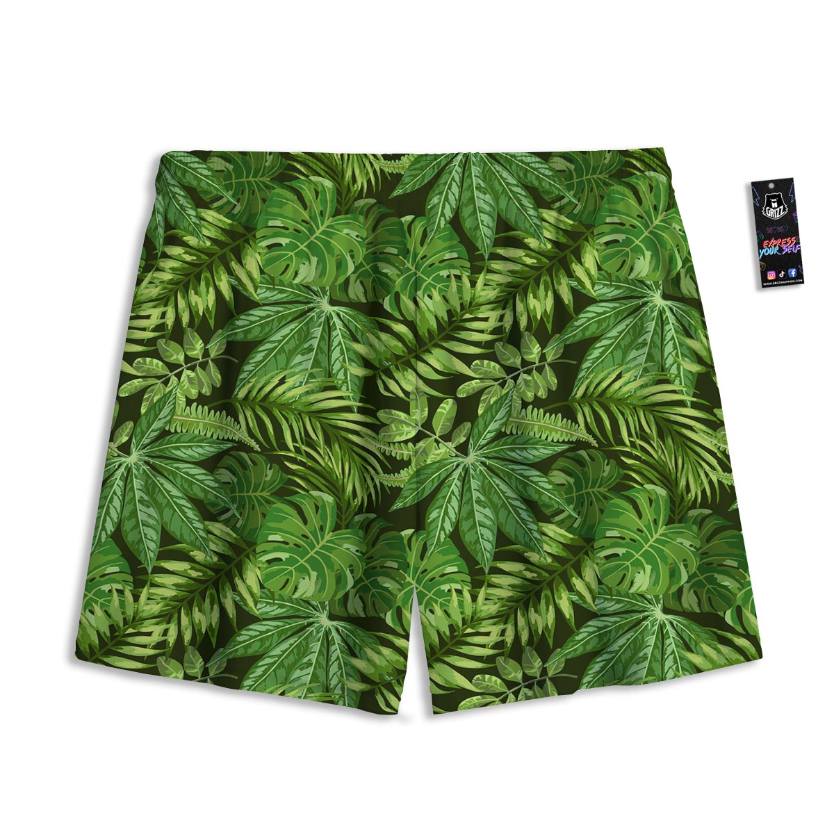 Hawaiian Summer Leaves Print Pattern Mesh Shorts