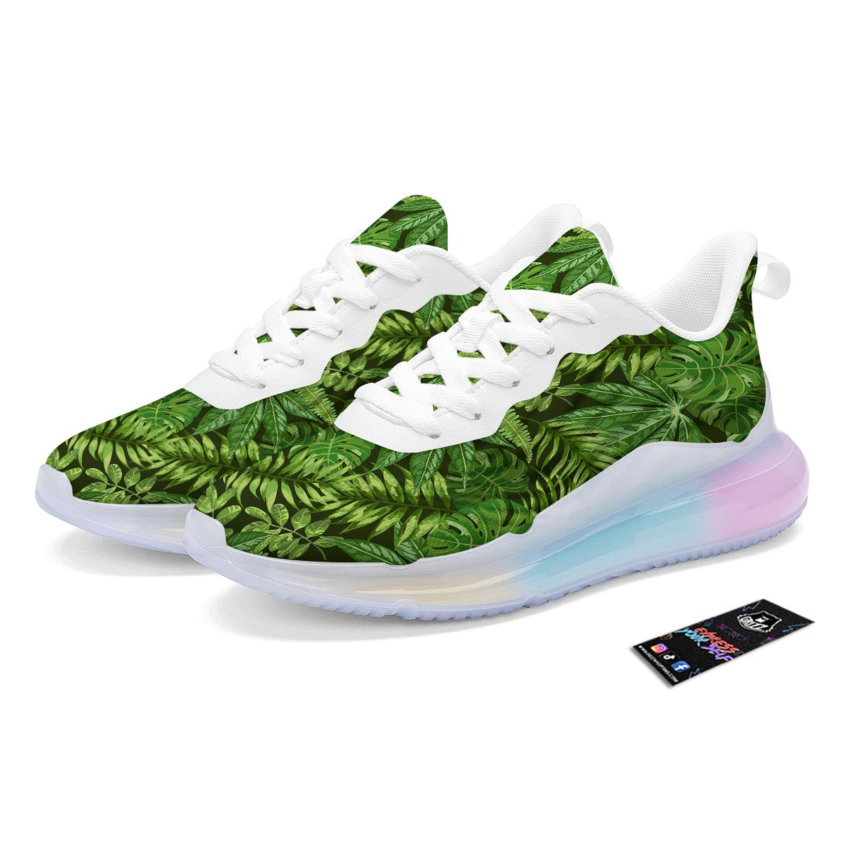 Hawaiian Summer Leaves Print Pattern Running Sneakers-grizzshop