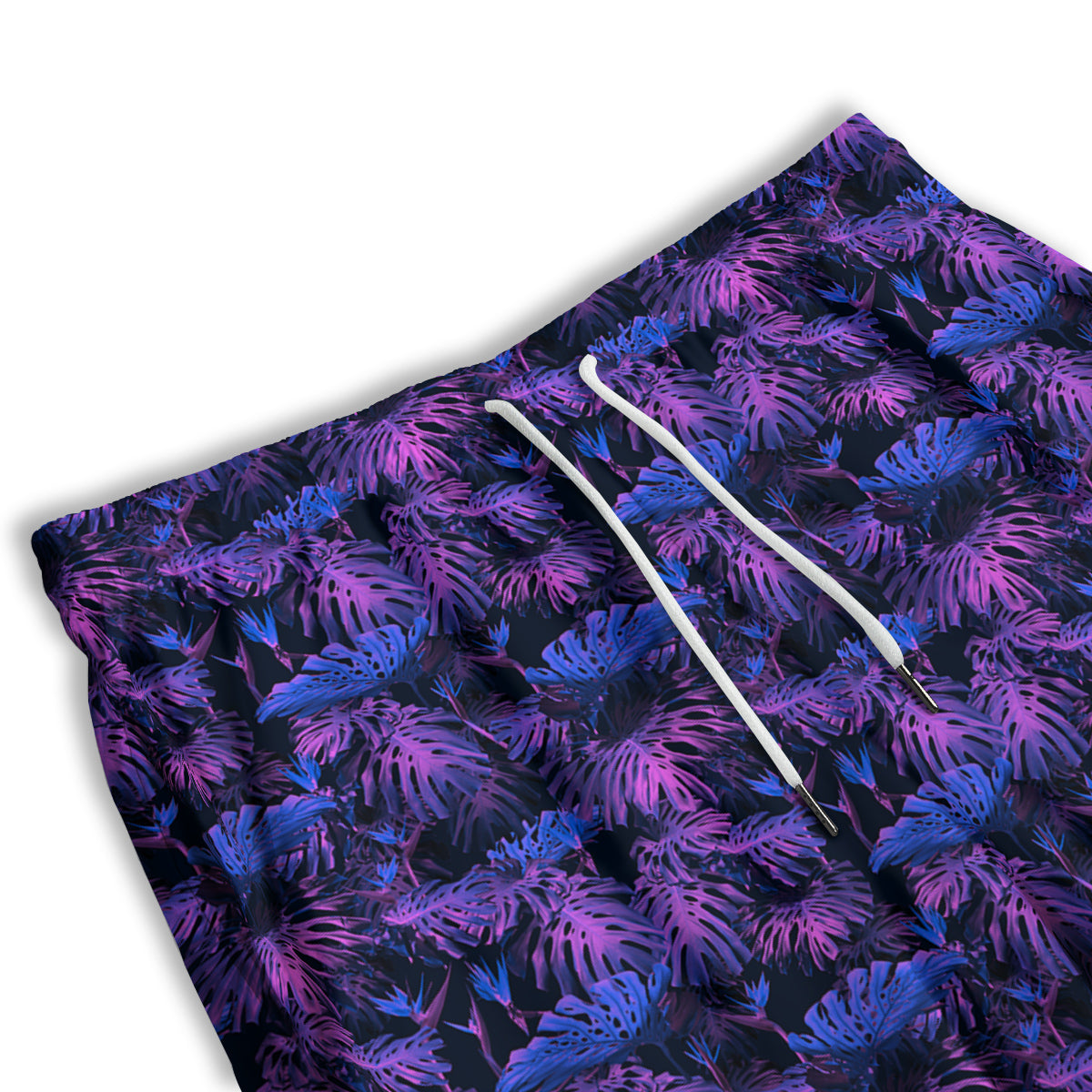 Hawaiian Tropical Dark Purple Print Pattern Men's Athletic Shorts-grizzshop