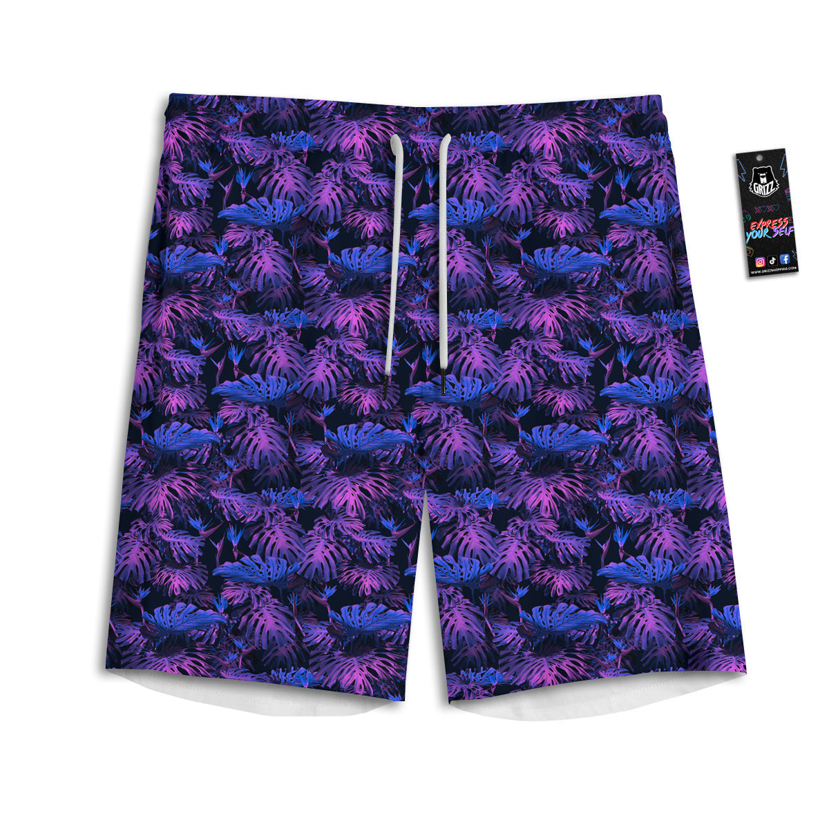 Japanese Dragon Orange Print Men's Athletic Shorts